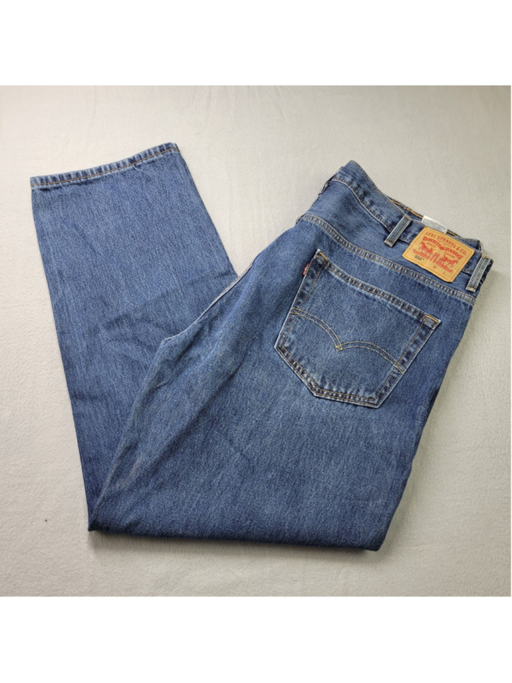 Levi's 550 Jeans Mens Size 44X32 Blue Denim Relaxed Fit Cotton